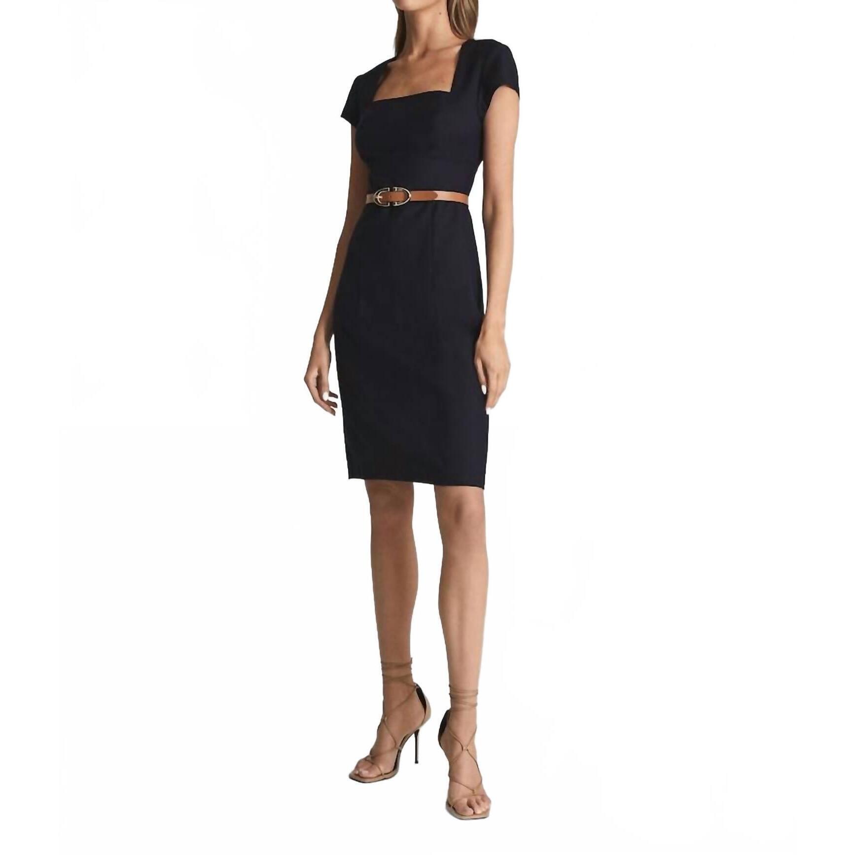 New Reiss Haisley Tailored Dress In Navy